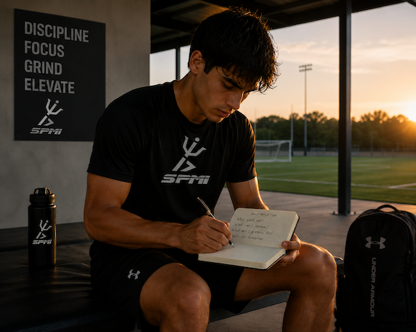 SPMI Athlete Working on his mental game journaling after practice
